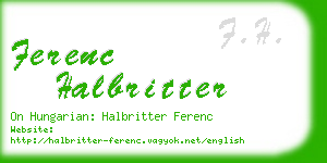 ferenc halbritter business card